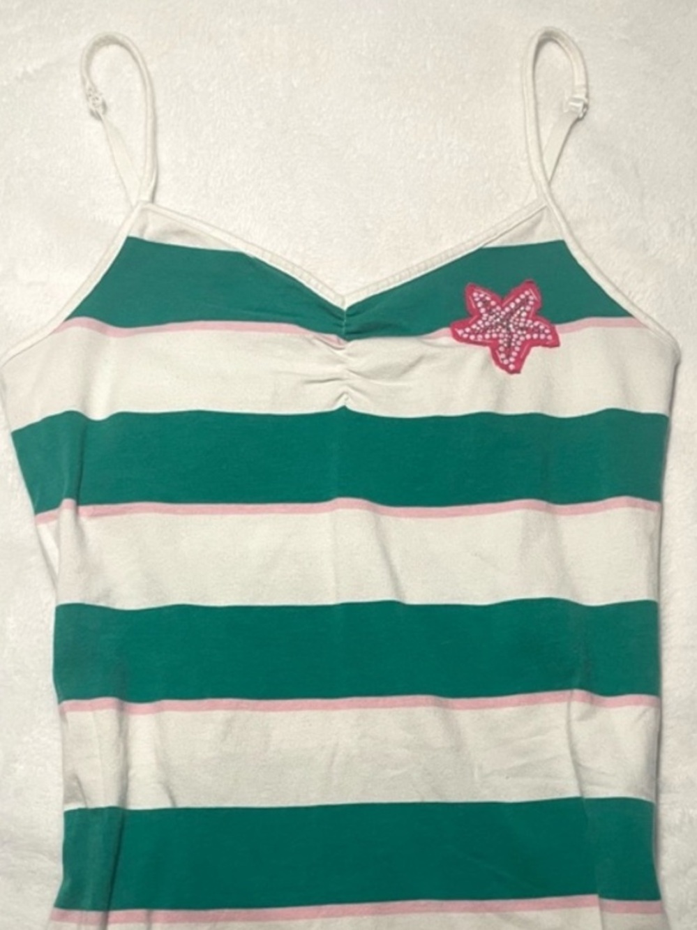Striped Tank Top with handmade Pink Starfish embellishment